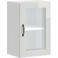 vidaXL Keukenbovenkast met glazen deur Porto hoogglans wit