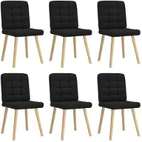 vidaXL Eetkamerstoelen 6 st stof zwart