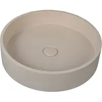 Guido Gusto Waskom Kyma 42.5x42.5x10cm beton rond beige inclusief afvoerplug