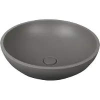 Guido Gusto Waskom Thano 44x44x14.5cm beton rond donker grijs inclusief afvoerplug