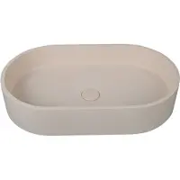 Guido Gusto Waskom Clea 60x35x12cm beton ovaal beige inclusief afvoerplug
