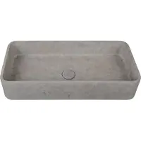 Guido Gusto Waskom Siro 60x28x12cm beton rechthoek donker grijs inclusief afvoerplug