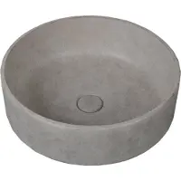 Guido Gusto Waskom Ion 42x42x15cm beton rond donker grijs inclusief afvoerplug