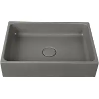 Guido Gusto Waskom Orion 41.5x28x10cm beton rechthoek grijs inclusief afvoerplug