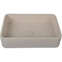 Guido Gusto Waskom Zoja 50x32.5x12cm beton rechthoek beige inclusief afvoerplug