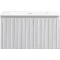 Guido Gusto Badkamermeubel Yuki 80cm mat wit inclusief wastafel zonder kraangat mat wit