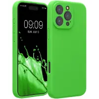 Kwmobile telefoonhoesje geschikt voor Apple iPhone 16 Pro Max - TPU backcover met siliconen coating - Smartphone case in limoengroen