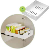 XIVADA Keukenkast organizer - Schuiflade - Aluminium - 30 cm - Wit
