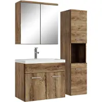 Badplaats Badkamermeubel set montreal 60 cm bruin badmeubel met