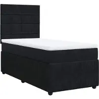 vidaXL Boxspring met matras fluweel zwart 100x200 cm