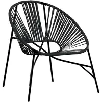 vidaXL Tuinstoel, eivormig, zwart, polyrotan