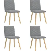vidaXL Eetkamerstoelen 4 st stof lichtgrijs