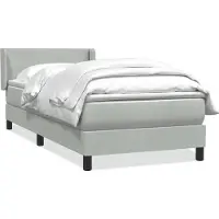 vidaXL Boxspring met matras fluweel lichtgrijs 80x210 cm