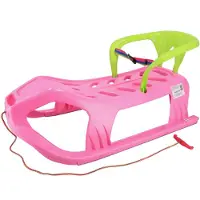 Baby Mix kunststof slee met rugleuning roze 90x46cm - Kinderslee