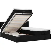 vidaXL Ottoman bed met matrassen 200x200cm stof zwart