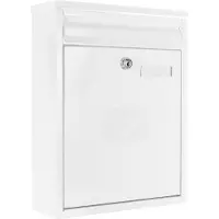 Rottner Brievenbus Lea|32x25x8,5 cm|Inworp aan beide kanten|Wit|
