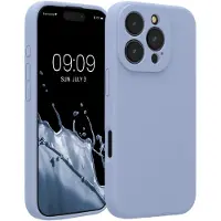 Kwmobile telefoonhoesje geschikt voor Apple iPhone 16 Pro - TPU backcover met siliconen coating - Smartphone case in mat lichtblauw