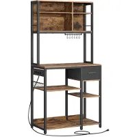 Songmics Keukenplank – 40 x 80 x 180,4 cm – Vintage Bruin-Inktzwart
