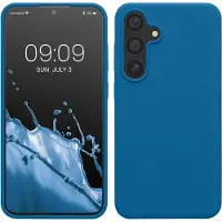 Kwmobile telefoonhoesje geschikt voor Samsung Galaxy S24 Plus - Hoesje met siliconen coating - Smartphone case in rifblauw
