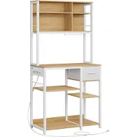 Songmics Keukenplank – 40 x 80 x 180,4 cm – Goud Eiken-Wolkenwit