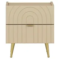 Vente-unique Nachtkastje met 2 lades - Beige - NORSIM