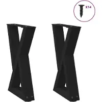 vidaXL Salontafelpoten 2 st 38x(42-43,3) cm staal zwart