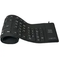 Logilink Flexible Waterproof - Clavier - PS/2 USB - QWERTZ - Allemand - noir