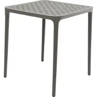Merkloos Tafel Porto kunststof 65x65cm antraciet antraciet Kunststof Tafel