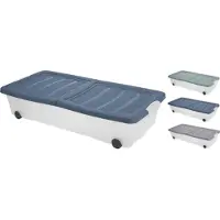 Excellent houseware Rollerbox, Op Wielen, 80X40X17 Transparant Transparant Kunststof Excellent