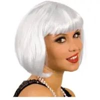 Boland Pruik cabaret wit kunststof wit Polyester Pruik
