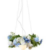 QAZQA Bohemian hanglamp zwart met gekleurde bloemen blauw en wit - Flower Power