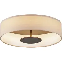 QAZQA Moderne plafondlamp beige stof incl. LED 3-staps dimbaar - Bredow