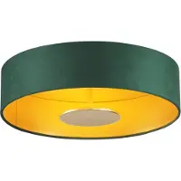 QAZQA Moderne plafondlamp groen velvet incl. LED 3-staps dimbaar - Bredow
