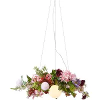 QAZQA Bohemian hanglamp zwart met gekleurde bloemen rood en roze - Flower Power