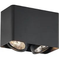 QAZQA Design opbouwspot zwart GU10 70mm 2-lichts draai- en kantelbaar - Vox