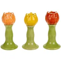 HBX natural living Kandelaar Tulp Ø6,3xH12,5cm Verschillende verschillende Aardewerk HBX natural