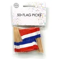 Globos Nordic Vlagprikkers Nederland Pak A 12x50 Stuks Multi multi Hout Cocktailprikker