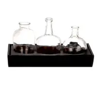HBX natural living Vaas glas transparant set a 3 transparant Keramiek Vaas