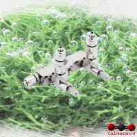 Oxyturbo CO2 aquarium 2-weg verdeler, naaldventielen, 4/6mm, koppelbaar