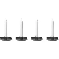 Novaliv Set van 4 kaarsenhouders 6cm metalen stokkaarsen tafelkaarsen ZWART Adventskrans Kersttafeldecoratie scandic chic stokkaarsenhouder kaarsenbord kandelaar kaarsenhouder kaarsenspeld