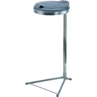 VAR Afvalbak H980xB500xD530mm 120 l deksel gegalvaniseerd (ME) met standaard, Vuilnisbak, Zilver