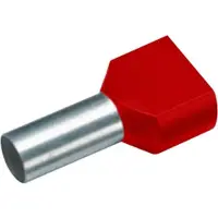 Cimco Zwillings-Aderendhülse 1 mm² 8 mm Teilisoliert Rot 18 2466 100 St.