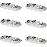 QAZQA Set van 6 afgeronde inbouwspots wit GU10 70mm 2-lichts - Hubs