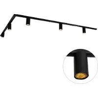 QAZQA Modern railsysteem met 5 spots zwart 1-fase GU10 50mm - Iconic Ruby Honey