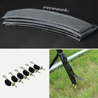 Sweeek Trampoline MarsØ 305 cm, veiligheidsnet, ladder, dekzeil, verankeringskit en opbergnet voor schoenen
