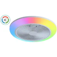 Eglo Plafondventilator Bloemendaal Met Rgb Led - Wit - 46cm - 20,8w - Met Afstandsbediening