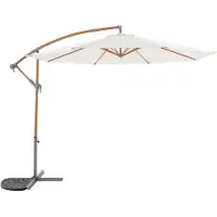 Central Park Zweefparasol Daze - D 300cm - Ecru - Met Opwindmechanisme 180g/m² - Stalen Mast