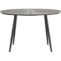 Ebuy24 Dance tuintafel Ø120 cm, zwart en lichtgrijs.