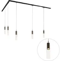 QAZQA Modern railsysteem met 5 hanglampen donker brons 1-fase - Iconic Lloyd