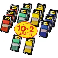 Post-It Indexen Rechthoekig 2,54 x 4,32 cm Kleurenassortiment 680P10/+2 12 Stuks à 50 Strips